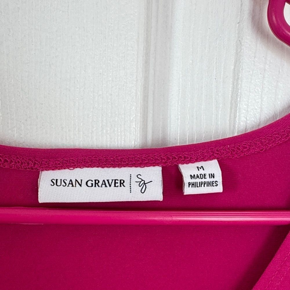 Susan Graver Fuchsia Short Sleeve Top - Picture 2 of 4